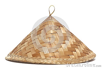 Traditionalâ€‹ brownâ€‹ bambooâ€‹ equipment forâ€‹ cover food to prevent insectsâ€‹ orâ€‹ confectionery. Stock Photo